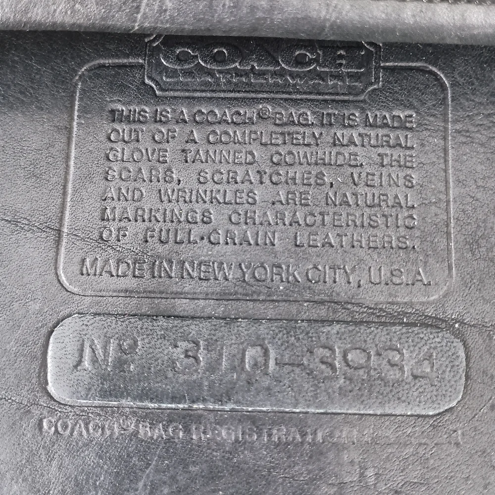 Vintage Coach Black Slim Satchel 310- 3934 - Picture 10 of 10